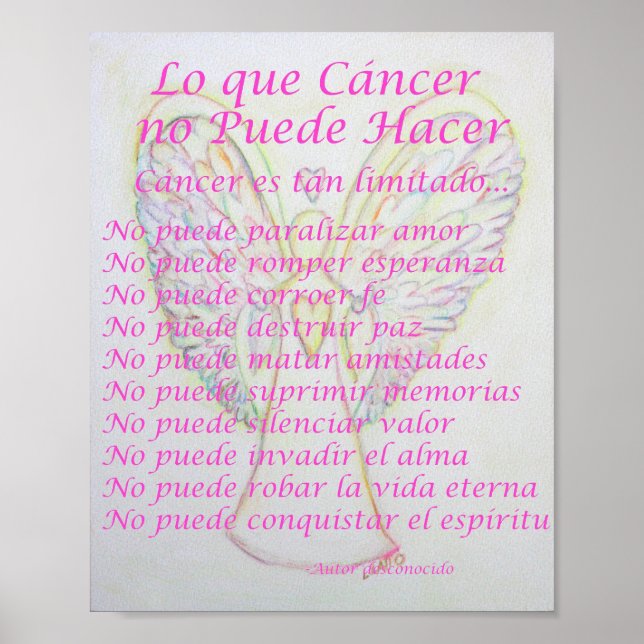 Lo que Cancer no Puede Hacer Dikt Poster Skriv ut (Framsidan)