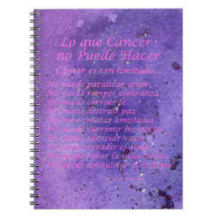 Lo que Cáncer No Puede Hacer Lila Notebook Anteckningsbok