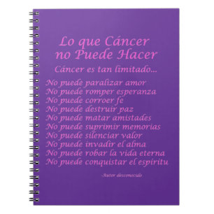 Lo que Cáncer No Puede Hacer Lila Notebook Anteckningsbok