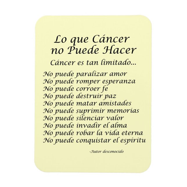 Lo Que Cáncer No Puede Hacer Magnet (Vertikal)