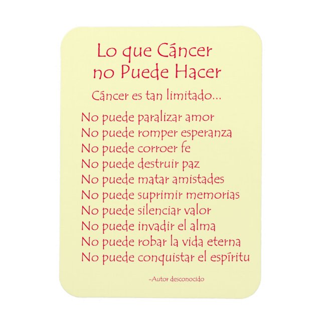 Lo Que Cáncer No Puede Hacer Magnet (Vertikal)
