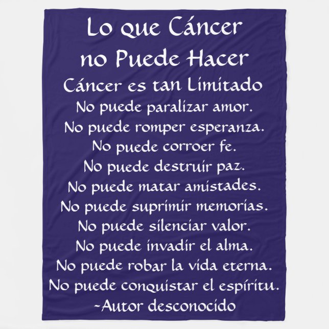 Lo que Cáncer no Puede Hacer Ull Chemo Blanket Fleecefilt (Framsidan)