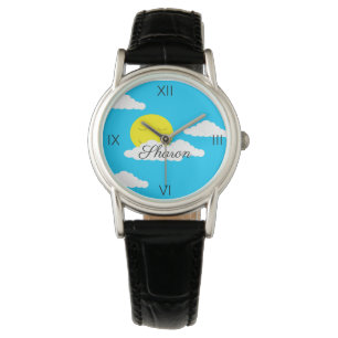 Lö Sol med Puffy Clouds: Armbandsur