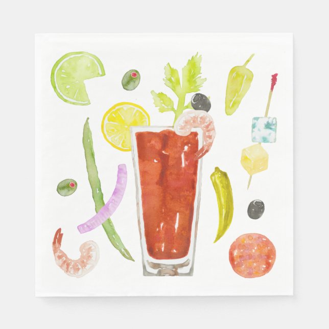 Loaded Bloody Mary Papper Napkins Pappersservett (Framsidan)