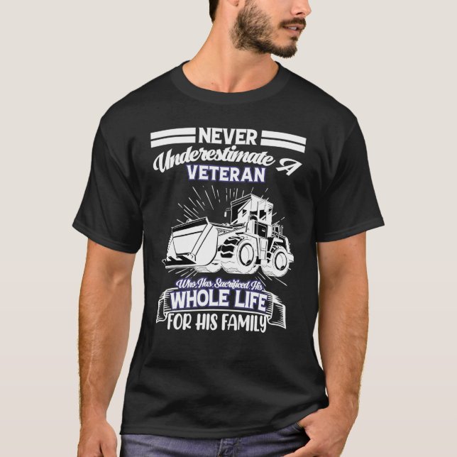 Loader operator Veteran Retrött Digger Loade T Shirt (Framsida)