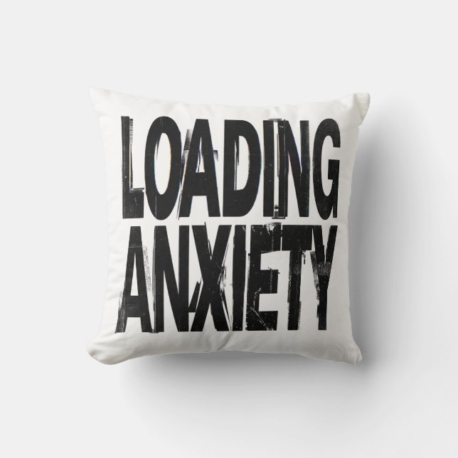 LOADING ÅNGEST | Glitch Brutalist Typografi Desi Kudde (Framsida)