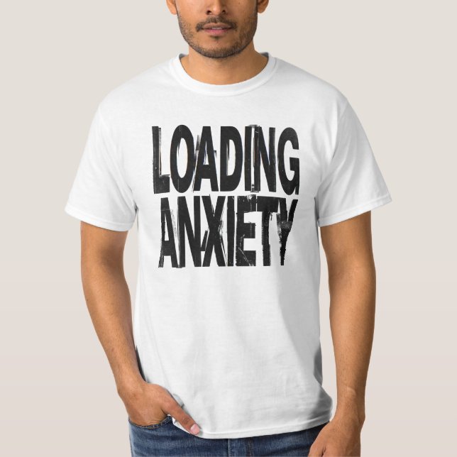 LOADING ÅNGEST | Glitch Brutalist Typografi Desi T Shirt (Framsida)