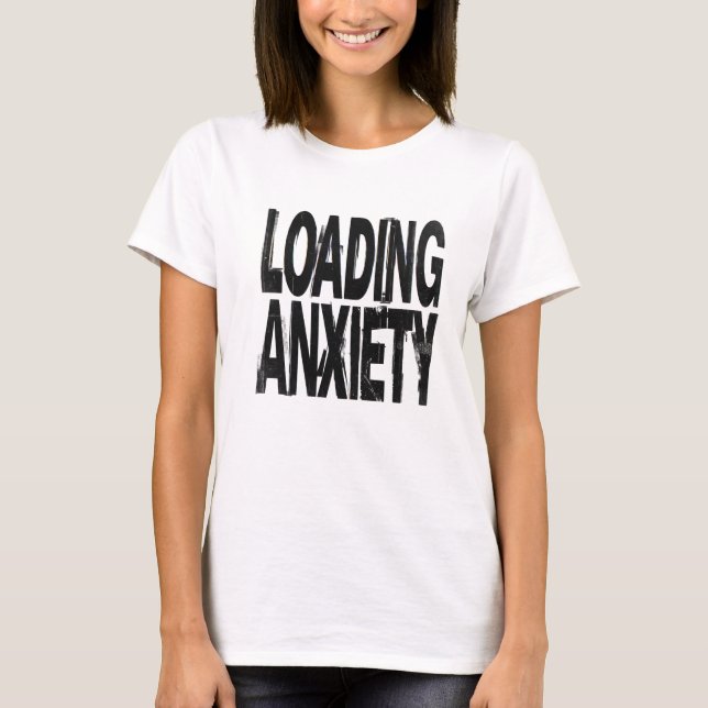 LOADING ÅNGEST | Glitch Brutalist Typografi Desi T Shirt (Framsida)
