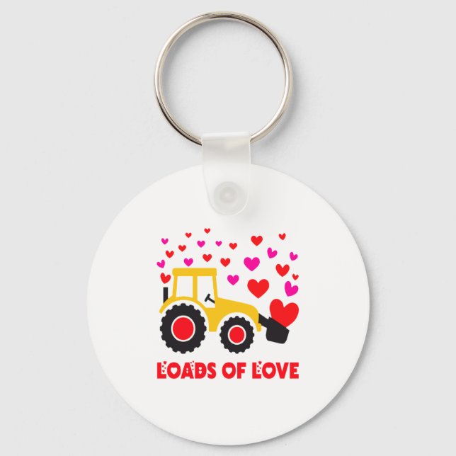 Loads Of Love Toddler Tractor Valentines Day For K Nyckelring (Framsida)