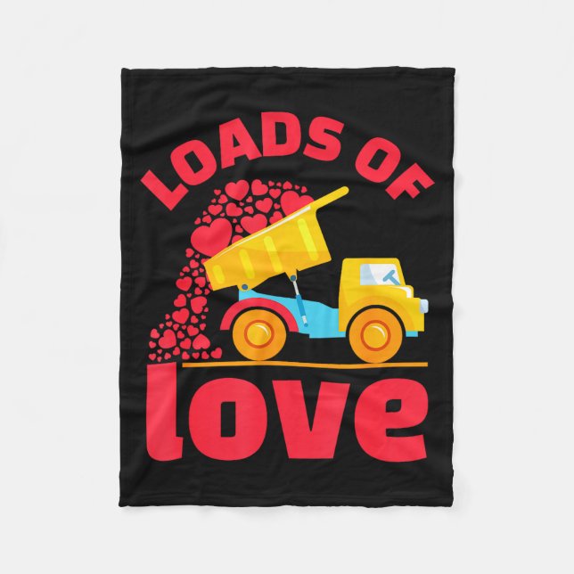 Loads Of Love Truck Hearts Valentines Day Kids Tod Fleecefilt (Framsidan)