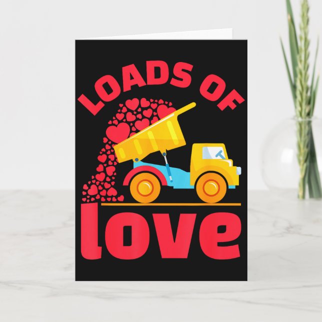 Loads Of Love Truck Hearts Valentines Day Kids Tod Kort (Framsida)