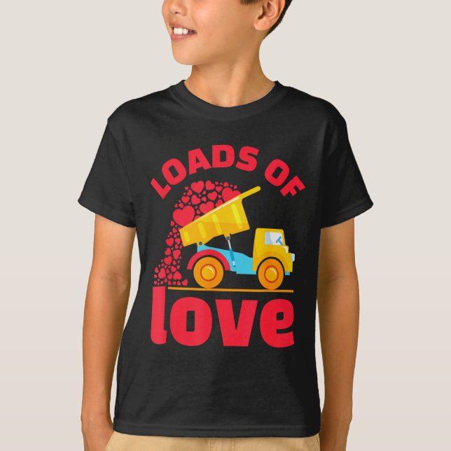 Loads Of Love Truck Hearts Valentines Day Kids Tod T Shirt (Framsida)