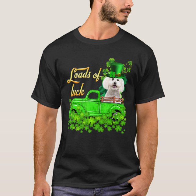 Loads Of Luck Truck Bichon Frise St Patrick S Day T Shirt (Framsida)