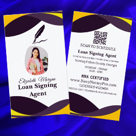Loan Signing Agent Business Card with QR Code Visitkort