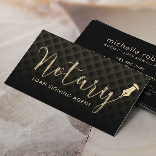 Loan Signing Agent Guld Pen 3D-skript Lux Visitkort (Skapare uppladdad)