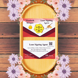 Loan Signing Agent Notary Card with QR Code Visitkort