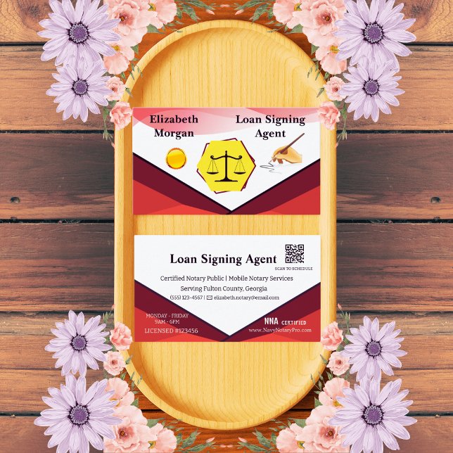 Loan Signing Agent Notary Card with QR Code  Visitkort (Skapare uppladdad)