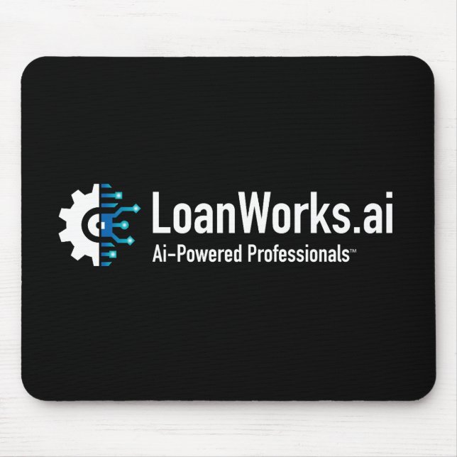 LoanWorks.ai Pro-musknapp - svart Musmatta (Framsidan)