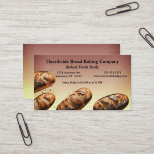 Loaves of Artisan Bread Bakery Bread Shop Visitkort
