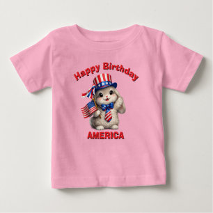 Lob Bunny (5ai) Patriotisk Barn T-Shirt