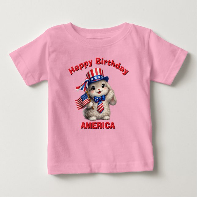 Lob Bunny (5ai) Patriotisk Barn T-Shirt (Framsida)