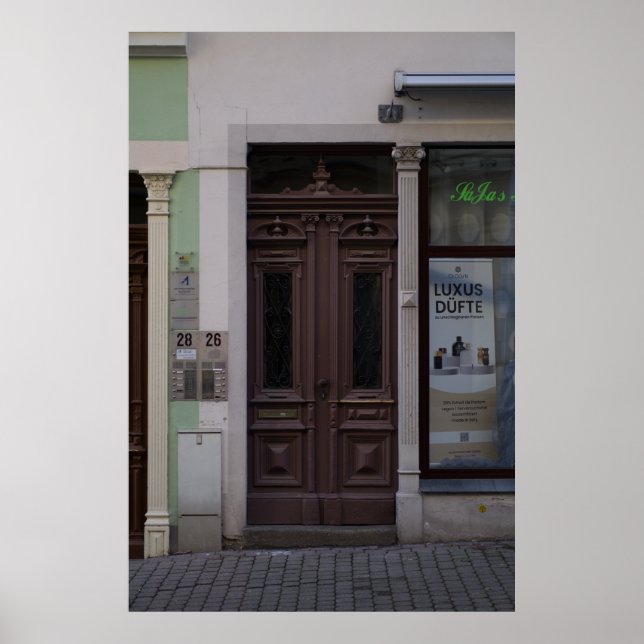 Löbau: En klassisk dörr i Sachsen Poster (Framsidan)