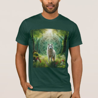 Lobo Blanco Místico en Bosque Encantado T Shirt