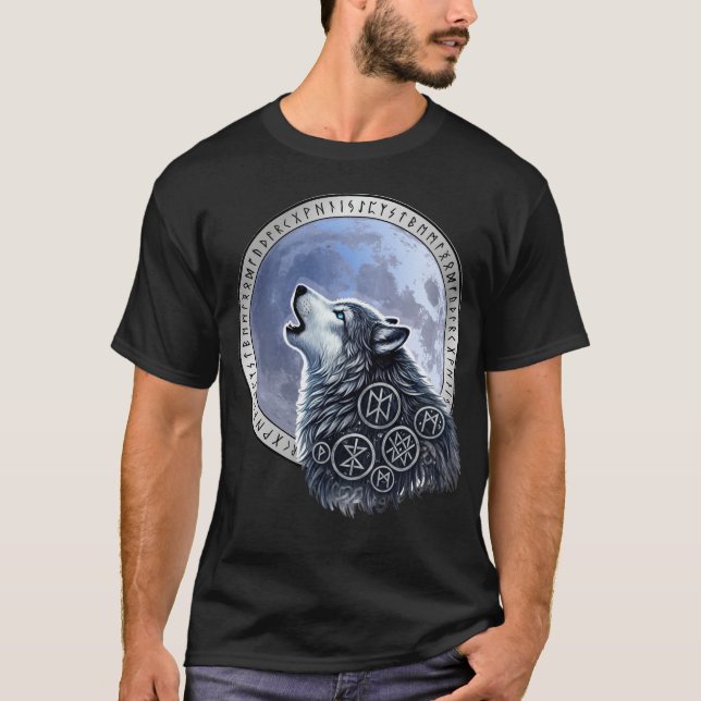 Lobo de Odín T Shirt (Framsida)