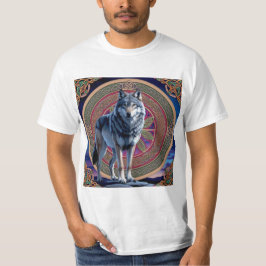 Lobo Gris Místico en Diseño Celta T Shirt