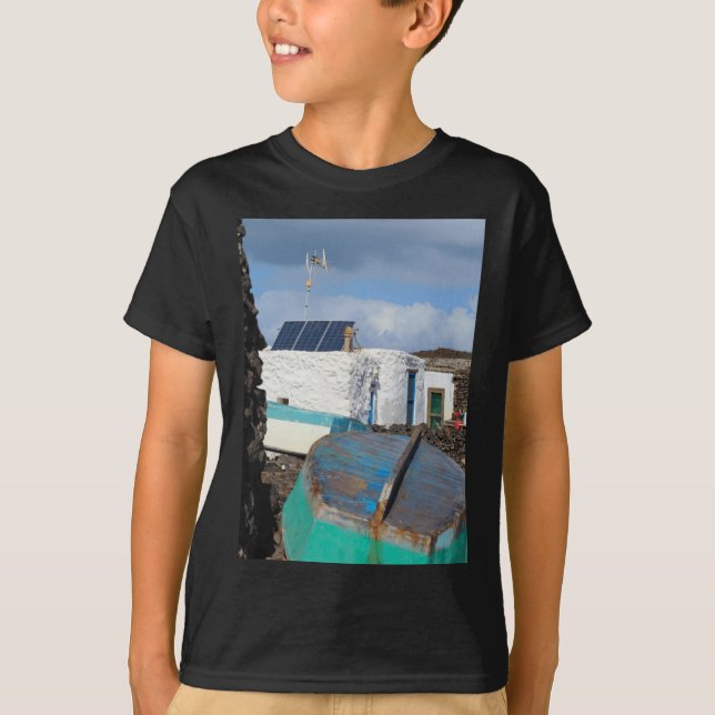 Lobos Island FishCottages Lodrät Sticker T Shirt (Framsida)