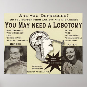 Lobotomy Advertising Poster VINTAGE ANNONS