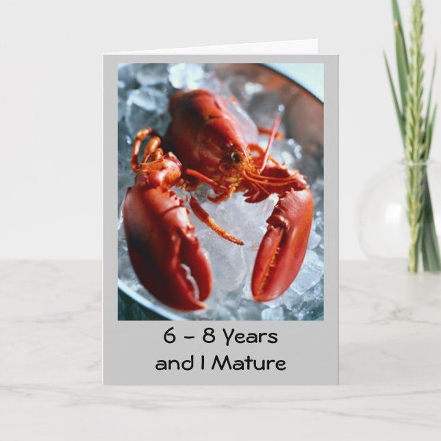 "LOBSTER **50th** BIRTHDAY HUMOR" Kort (Framsida)
