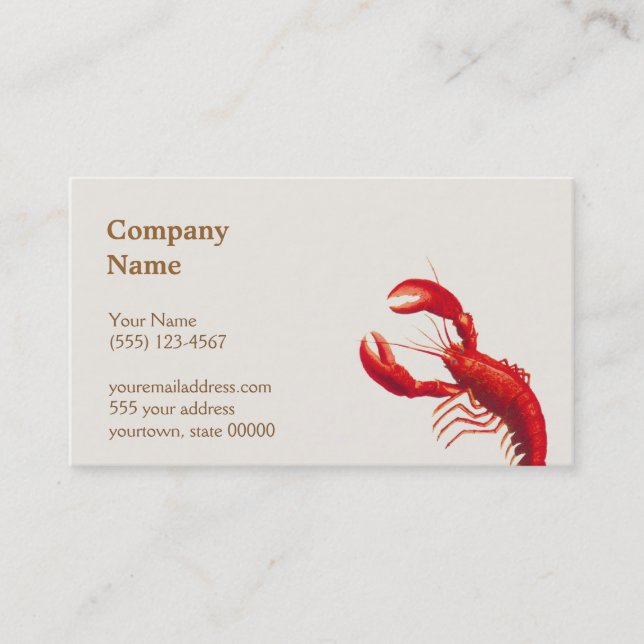 Lobster Affärskort Visitkort (Framsida)