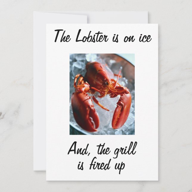 LOBSTER ÄR PÅ ICE-INBJUDAN INBJUDNINGAR (Framsida)