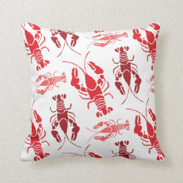 Lobster Bake eller Kräftor Boil Retro Mönster Kudde