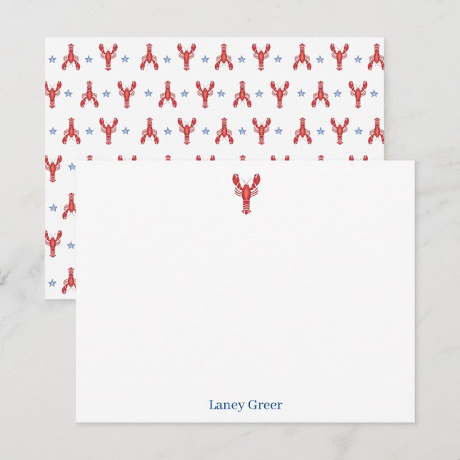 Lobster Bake Lobster Roll Classic Coastal Anteckningskort (Fram/baksida)