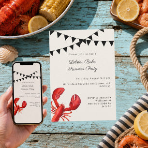 Lobster Bake-sand och sommarfest Inbjudningar
