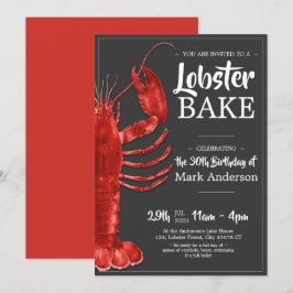 Lobster Bake Themed 30års födelsedag Firande Inbjudningar