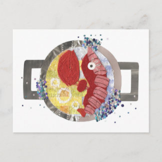 Lobster Beach No Background Postcard Vykort