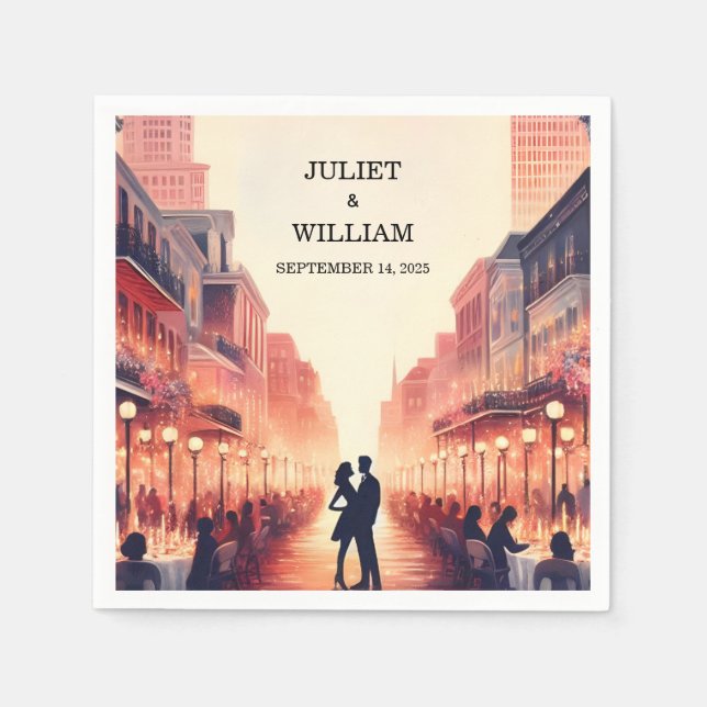 Lobster Beach Ocean Summer New Orleans Bröllop Pappersservett (Framsidan)