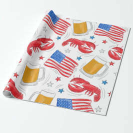 Lobster Beer Flagga Star Presentpapper