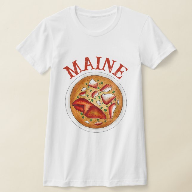 Lobster Bisque Soppa Seafood Food Cooking Maine ME T Shirt (Laydown)