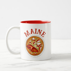 Lobster Bisque Soppa Seafood Food Cooking Maine ME Två-Tonad Mugg