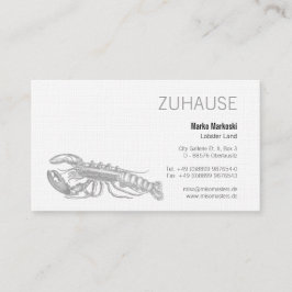 Lobster Black and White Visitkort