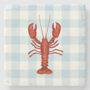 Lobster Blue Gingham Check Coastal Stenunderlägg