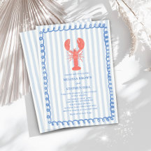 Lobster Blue Rand Nautical Bröllop