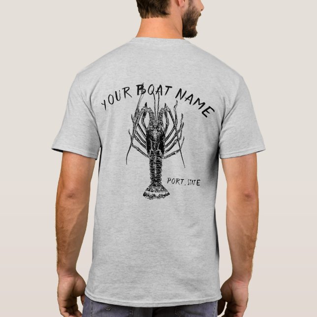 Lobster Boat Namn Shirt T-shirt (Baksida)