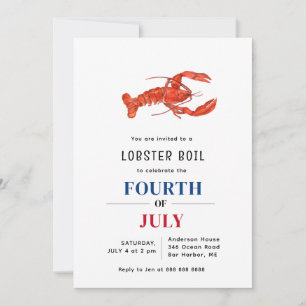 Lobster Boil 4:e juli party Inbjudningar