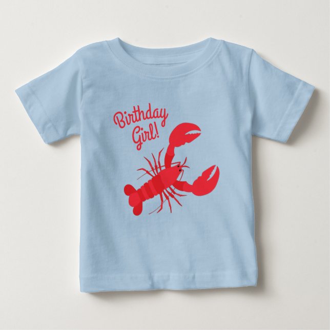 Lobster Boil Födelsedagsfest Cute Kids T Shirt (Framsida)