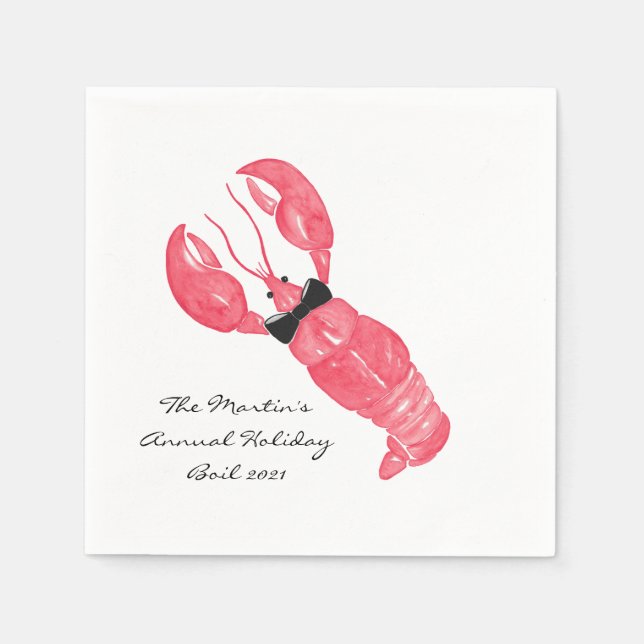Lobster Bowtie Papprare Tallrikar Pappersservett (Framsidan)